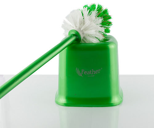 feather, green manel toilet brush