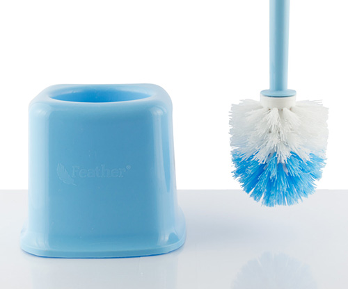 feather, blue manel toilet brush