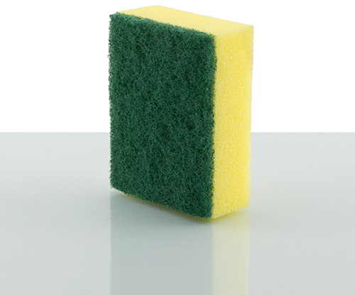 feather, sponge scouring pad
